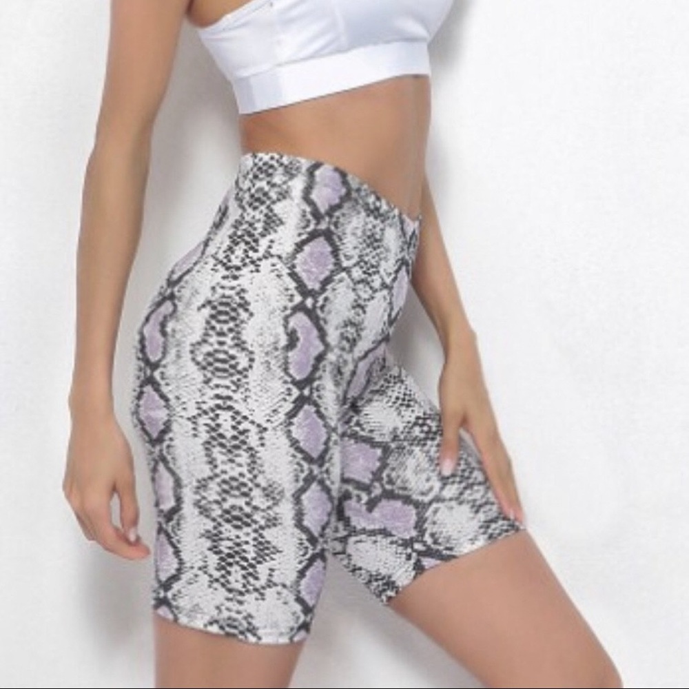 Biker shorts snakeskin animal print small medium large NWT - Picture 2 of 16